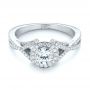 18k White Gold 18k White Gold Custom Diamond Halo Engagement Ring - Flat View -  103327 - Thumbnail
