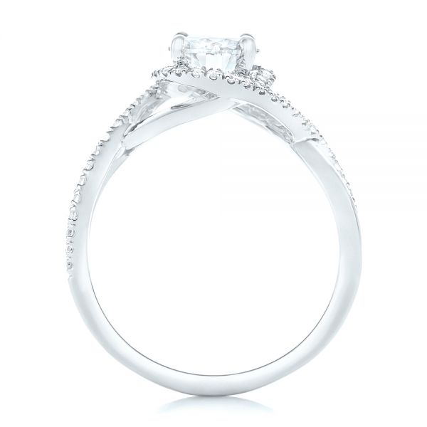 14k White Gold 14k White Gold Custom Diamond Halo Engagement Ring - Front View -  102525