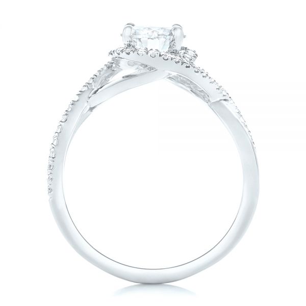18k White Gold 18k White Gold Custom Diamond Halo Engagement Ring - Front View - 102525