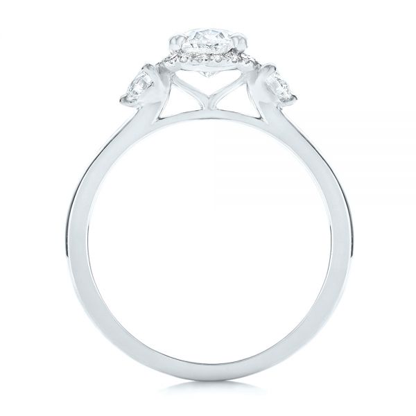 18k White Gold 18k White Gold Custom Diamond Halo Engagement Ring - Front View -  103025