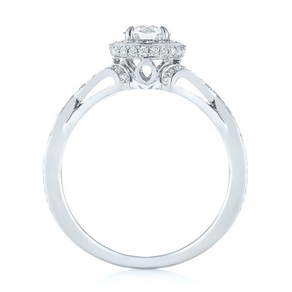 Platinum Platinum Custom Diamond Halo Engagement Ring - Front View - 103327