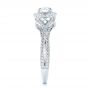 18k White Gold 18k White Gold Custom Diamond Halo Engagement Ring - Side View -  103327 - Thumbnail