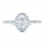 14k White Gold 14k White Gold Custom Diamond Halo Engagement Ring - Top View -  100741 - Thumbnail