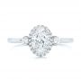 18k White Gold 18k White Gold Custom Diamond Halo Engagement Ring - Top View -  103025 - Thumbnail