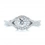 14k White Gold 14k White Gold Custom Diamond Halo Engagement Ring - Top View -  103327 - Thumbnail