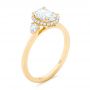 18k Yellow Gold 18k Yellow Gold Custom Diamond Halo Engagement Ring - Three-Quarter View -  103025 - Thumbnail