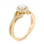 14k Yellow Gold 14k Yellow Gold Custom Diamond Halo Engagement Ring - Three-Quarter View -  103327 - Thumbnail