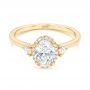 14k Yellow Gold 14k Yellow Gold Custom Diamond Halo Engagement Ring - Flat View -  103025 - Thumbnail