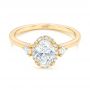 18k Yellow Gold 18k Yellow Gold Custom Diamond Halo Engagement Ring - Flat View -  103025 - Thumbnail