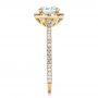 14k Yellow Gold 14k Yellow Gold Custom Diamond Halo Engagement Ring - Side View -  100741 - Thumbnail