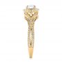 14k Yellow Gold 14k Yellow Gold Custom Diamond Halo Engagement Ring - Side View -  103327 - Thumbnail