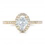 14k Yellow Gold 14k Yellow Gold Custom Diamond Halo Engagement Ring - Top View -  100741 - Thumbnail