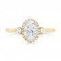 18k Yellow Gold 18k Yellow Gold Custom Diamond Halo Engagement Ring - Top View -  103025 - Thumbnail