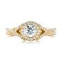 18k Yellow Gold 18k Yellow Gold Custom Diamond Halo Engagement Ring - Top View -  103327 - Thumbnail