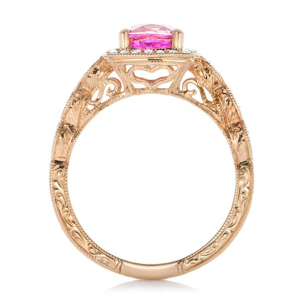 18k Rose Gold 18k Rose Gold Custom Pink Sapphire Engagement Ring - Front View -  102285