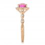 14k Rose Gold Custom Pink Sapphire Engagement Ring - Side View -  102285 - Thumbnail