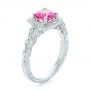 18k White Gold 18k White Gold Custom Pink Sapphire Engagement Ring - Three-Quarter View -  102285 - Thumbnail