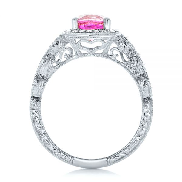 14k White Gold 14k White Gold Custom Pink Sapphire Engagement Ring - Front View - 102285