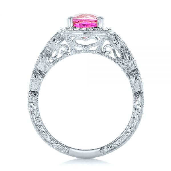  Platinum Platinum Custom Pink Sapphire Engagement Ring - Front View -  102285