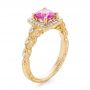 18k Yellow Gold 18k Yellow Gold Custom Pink Sapphire Engagement Ring - Three-Quarter View -  102285 - Thumbnail