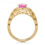 18k Yellow Gold 18k Yellow Gold Custom Pink Sapphire Engagement Ring - Front View -  102285 - Thumbnail