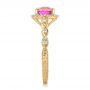 18k Yellow Gold 18k Yellow Gold Custom Pink Sapphire Engagement Ring - Side View -  102285 - Thumbnail
