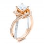 14k Rose Gold And Platinum Custom Diamond Engagement Ring - Three-Quarter View -  101749 - Thumbnail