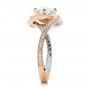 14k Rose Gold And Platinum Custom Diamond Engagement Ring - Side View -  100822 - Thumbnail