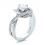 18k White Gold And Platinum 18k White Gold And Platinum Custom Diamond Engagement Ring - Three-Quarter View -  100822 - Thumbnail