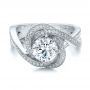 18k White Gold And Platinum 18k White Gold And Platinum Custom Diamond Engagement Ring - Flat View -  100822 - Thumbnail