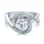 14k White Gold And 18K Gold 14k White Gold And 18K Gold Custom Diamond Engagement Ring - Flat View -  100822 - Thumbnail