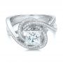 14k White Gold And 18K Gold 14k White Gold And 18K Gold Custom Diamond Engagement Ring - Flat View -  101749 - Thumbnail