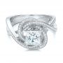 14k White Gold And Platinum 14k White Gold And Platinum Custom Diamond Engagement Ring - Flat View -  101749 - Thumbnail