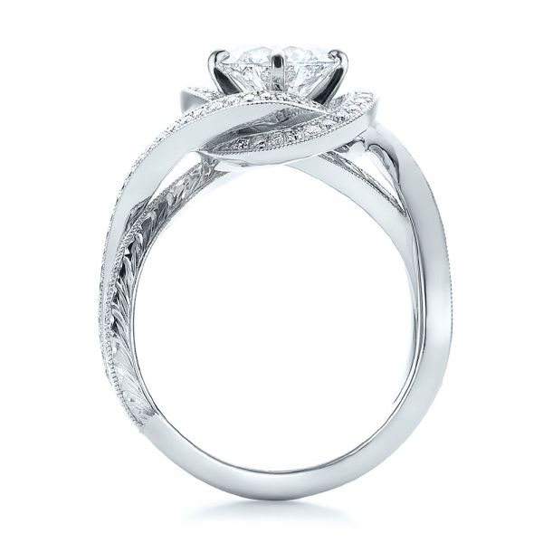 14k White Gold And Platinum 14k White Gold And Platinum Custom Diamond Engagement Ring - Front View -  100822