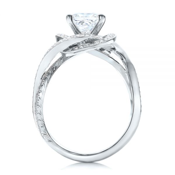 18k White Gold And Platinum 18k White Gold And Platinum Custom Diamond Engagement Ring - Front View - 101749