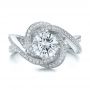 18k White Gold And 14K Gold 18k White Gold And 14K Gold Custom Diamond Engagement Ring - Top View -  100822 - Thumbnail