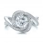 14k White Gold And 14K Gold 14k White Gold And 14K Gold Custom Diamond Engagement Ring - Top View -  100822 - Thumbnail