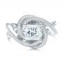 18k White Gold And Platinum 18k White Gold And Platinum Custom Diamond Engagement Ring - Top View -  101749 - Thumbnail