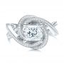 18k White Gold And 14K Gold 18k White Gold And 14K Gold Custom Diamond Engagement Ring - Top View -  101749 - Thumbnail