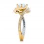 18k Yellow Gold And Platinum 18k Yellow Gold And Platinum Custom Diamond Engagement Ring - Side View -  100822 - Thumbnail