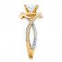 14k Yellow Gold And 18K Gold 14k Yellow Gold And 18K Gold Custom Diamond Engagement Ring - Side View -  101749 - Thumbnail