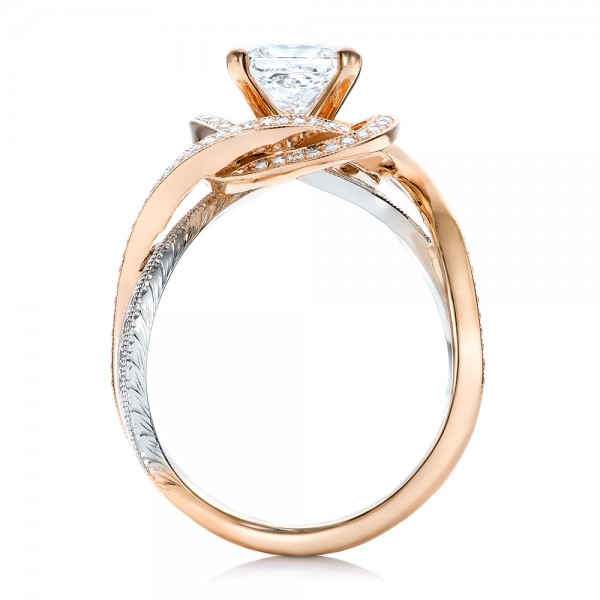 Custom Rose Gold  and Platinum  Diamond Engagement  Ring  101749