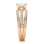 18k Rose Gold 18k Rose Gold Custom Princess Cut Diamond Engagement Ring - Side View -  100657 - Thumbnail