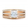 18k Rose Gold 18k Rose Gold Custom Princess Cut Diamond Engagement Ring - Top View -  100657 - Thumbnail