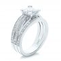  Platinum Platinum Custom Princess Cut Diamond Engagement Ring - Three-Quarter View -  100657 - Thumbnail