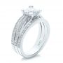 18k White Gold 18k White Gold Custom Princess Cut Diamond Engagement Ring - Three-Quarter View -  100657 - Thumbnail