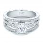  Platinum Platinum Custom Princess Cut Diamond Engagement Ring - Flat View -  100657 - Thumbnail