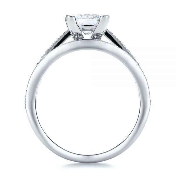  Platinum Platinum Custom Princess Cut Diamond Engagement Ring - Front View -  100657