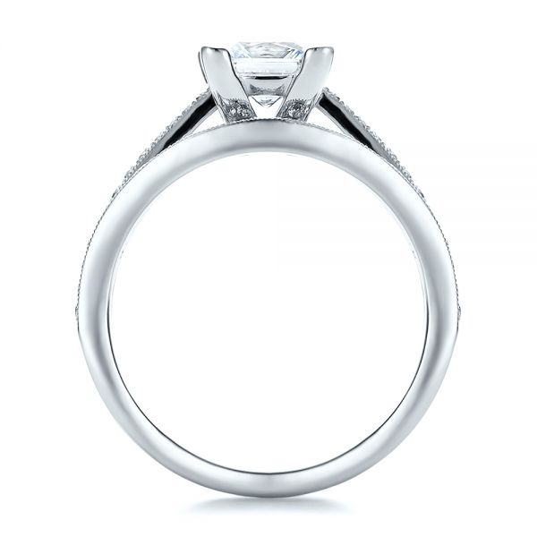 Platinum Platinum Custom Princess Cut Diamond Engagement Ring - Front View - 100657