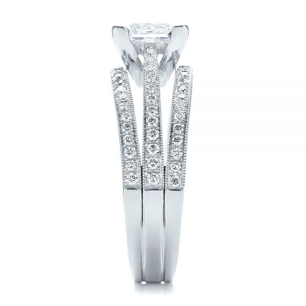  Platinum Platinum Custom Princess Cut Diamond Engagement Ring - Side View -  100657